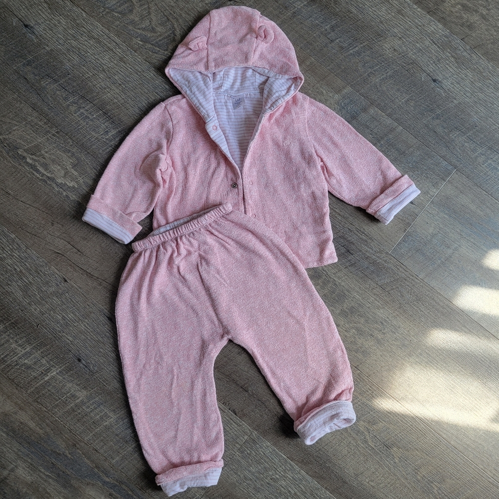 Baby Gap cotton 2pc outfit reversible cardigan Pants 18-24m